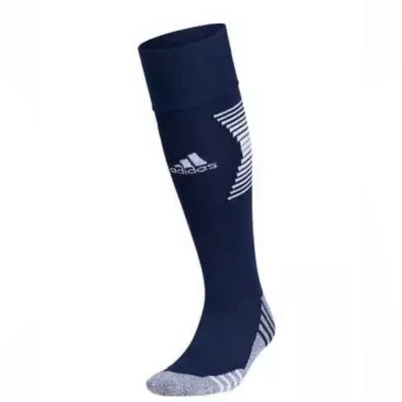 Adidas Team Speed OTC Soccer Socks 1 Pair Youth 13C-4Y Navy Blue White Logo NEW! - Picture 2 of 11